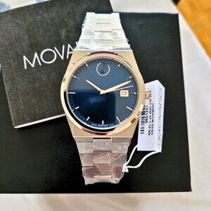 Movado Men's Bold Quest Sunray Navy Blue Dial Swiss Watch